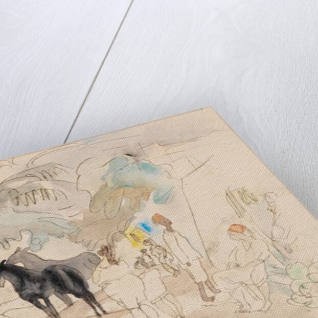 Figures and Two Horses in a Landscape, 1921 by Jules Pascin