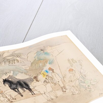 Figures and Two Horses in a Landscape, 1921 by Jules Pascin