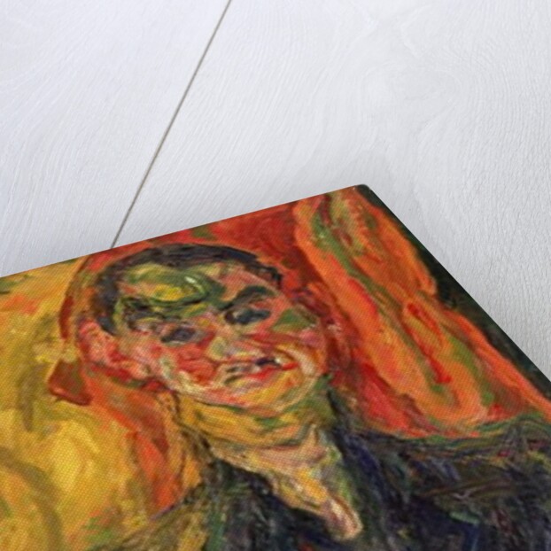 Man in Blue, with a Yellow and Red Background by Chaim Soutine