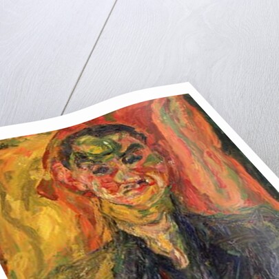 Man in Blue, with a Yellow and Red Background by Chaim Soutine