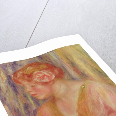 Red Headed Woman with Roses in her Hair by Pierre Auguste Renoir