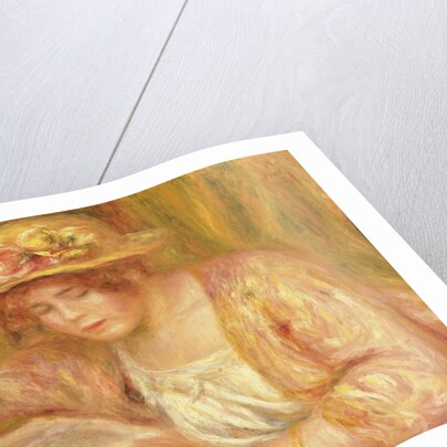 Woman with a Hat Reading, c.1917-18 by Pierre Auguste Renoir