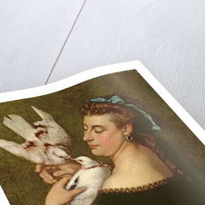 Woman with Pigeons by Gustave Courbet