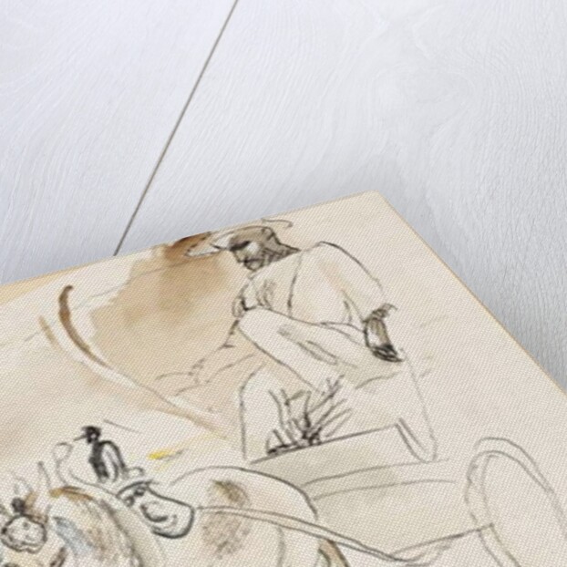 Black people and Two Carts by Jules Pascin