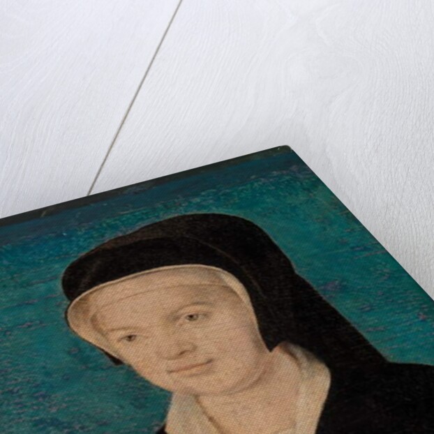 Head of Woman on Blue Background by French School