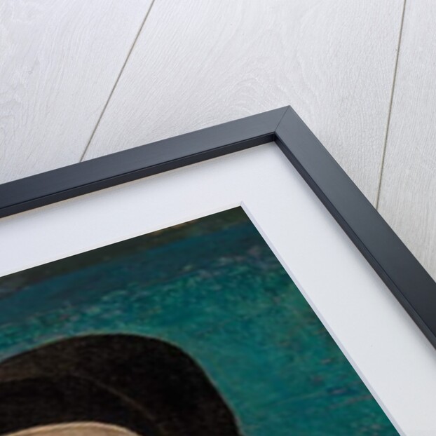 Head of Woman on Blue Background by French School