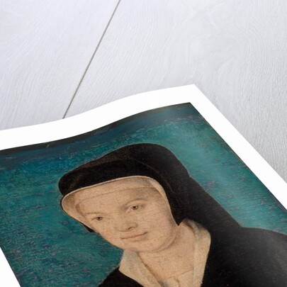 Head of Woman on Blue Background by French School