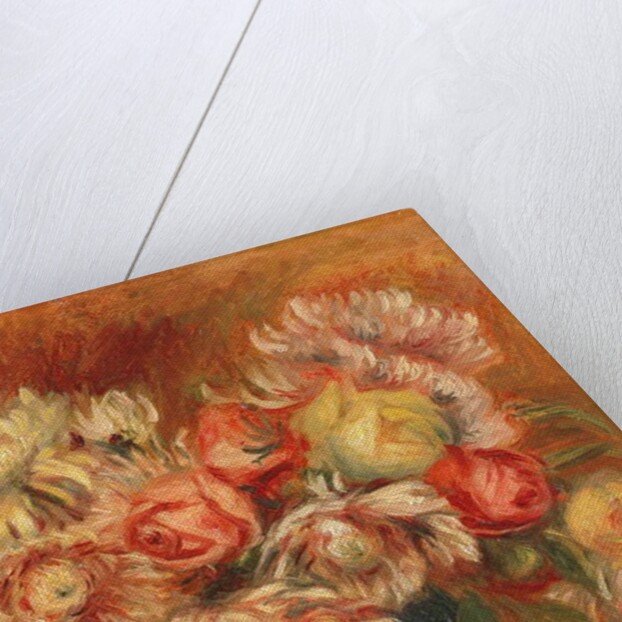 Chrysanthemums in a Green Vase by Pierre Auguste Renoir