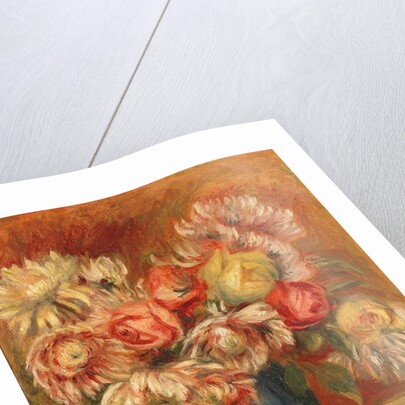 Chrysanthemums in a Green Vase by Pierre Auguste Renoir