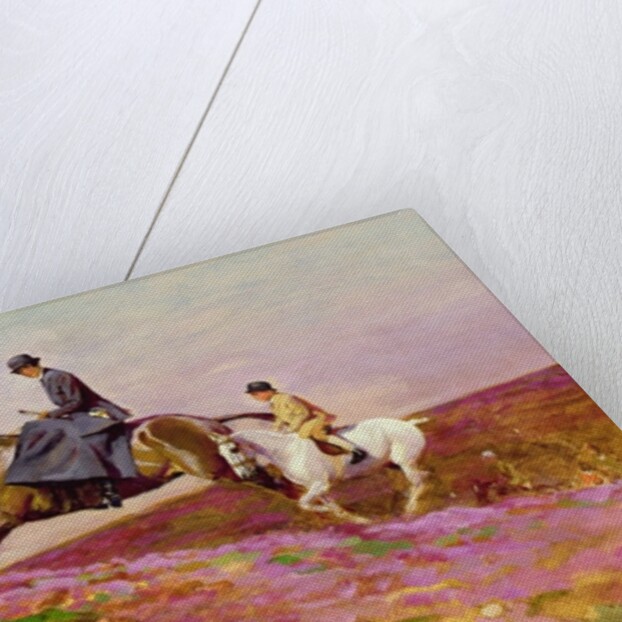 Lady Currie with her sons Bill and Hamish Hunting on Exmoor by Cecil Charles Windsor Aldin