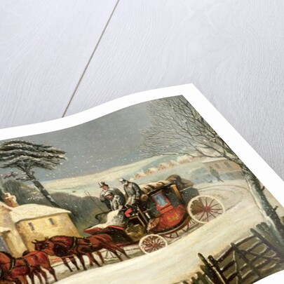 Winter Scene with the Royal Mail Halted at an Inn by Samuel Henry Alken