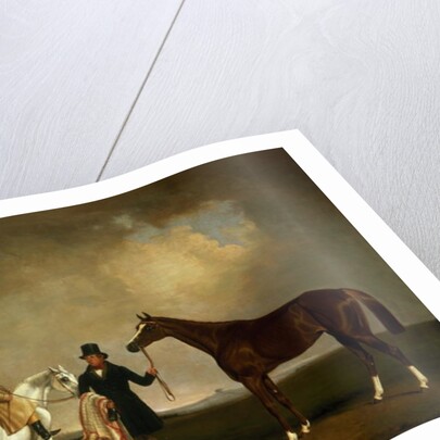 Mr Sadler's 'Decisive' held by his Trainer with the jockey John Day Jnr., Stockbridge Racecourse, 1843 by George Cole