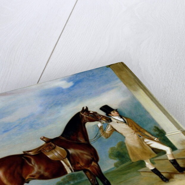 Miss Villebois' Bay Hunter held by a Groom, 1834 by John E. Ferneley