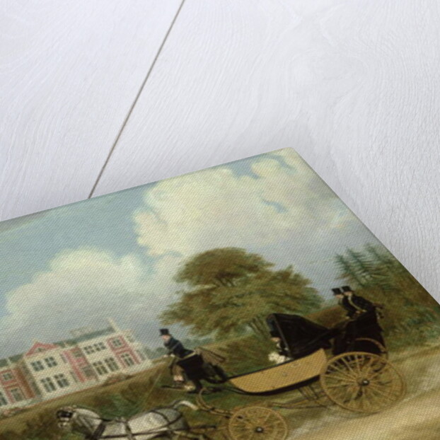 A Barouche drawn by Four Greys passing a Jacobean Mansion, 1830 by James Pollard