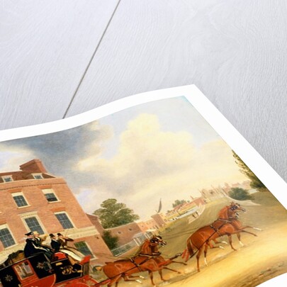 Quicksilver Royal Mail passing the Star and Garter at Kew Bridge, 1835 by James Pollard