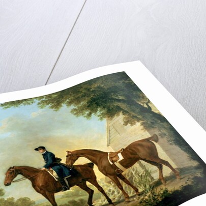 Mr. Crewe's Hunters with a Groom near a Wooden Barn by George Stubbs