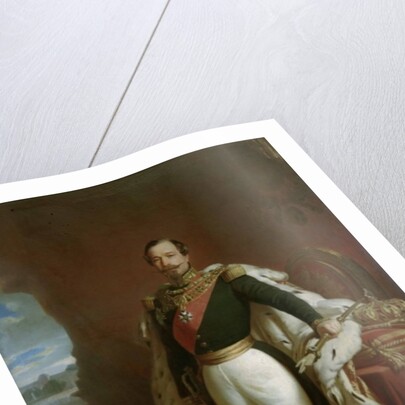 Portrait of Emperor Napoleon III in coronation robes by Jules de Vignon