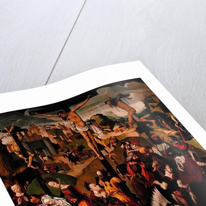 Centre panel of a Crucifixion triptych, 1490s by Master of the Virgo Inter Virgines