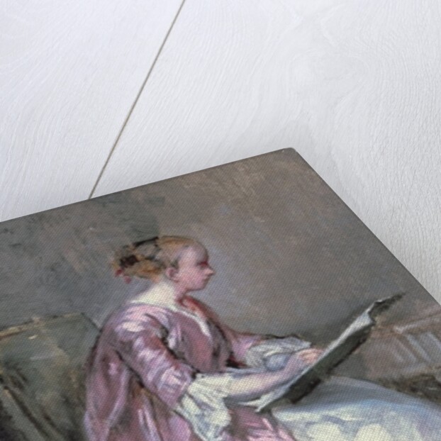 A Young Girl Drawing by Charles Joshua Chaplin