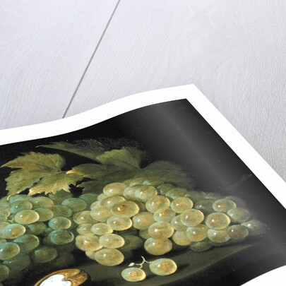 Grapes with half a walnut by Jacob Foppens van Es