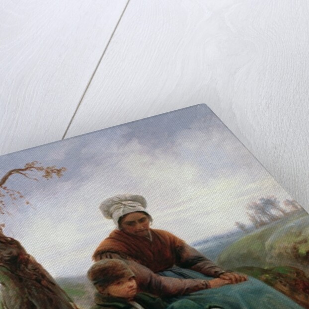 Peasant woman and boy, 1846 by Adolphe-Felix Cals