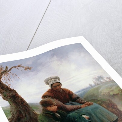 Peasant woman and boy, 1846 by Adolphe-Felix Cals