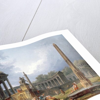 Architectural capriccio with obelisk, 1768 by Hubert Robert
