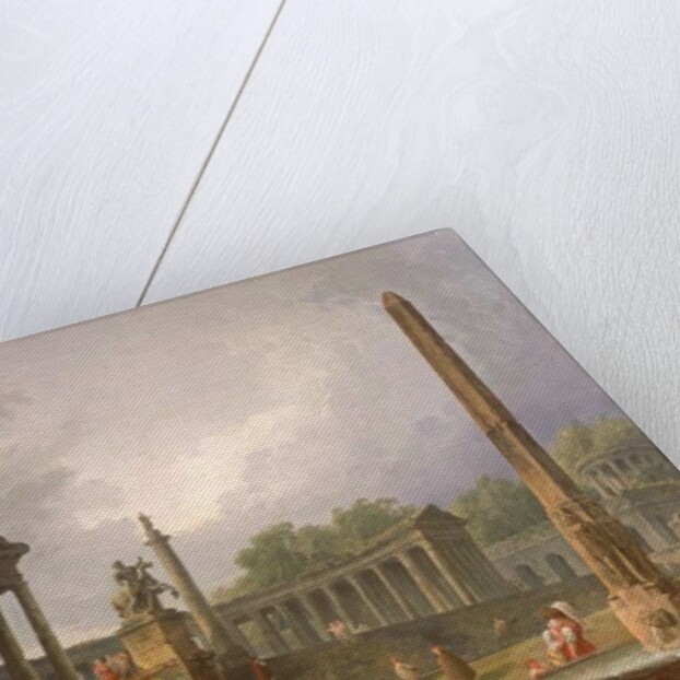 Architectural Capriccio with temple and obelisk, 1798 by Hubert Robert