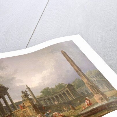 Architectural Capriccio with temple and obelisk, 1798 by Hubert Robert