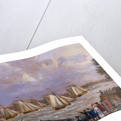 Yachts of the Cumberland Fleet racing off Lambeth Palace, 1775 by English School