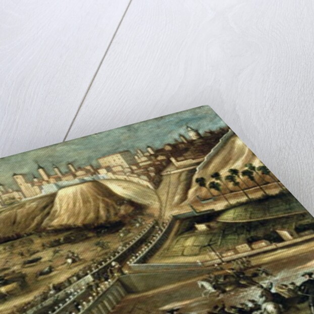 View of the Royal Palace and the Bridge of Segovia, Madrid by Spanish School