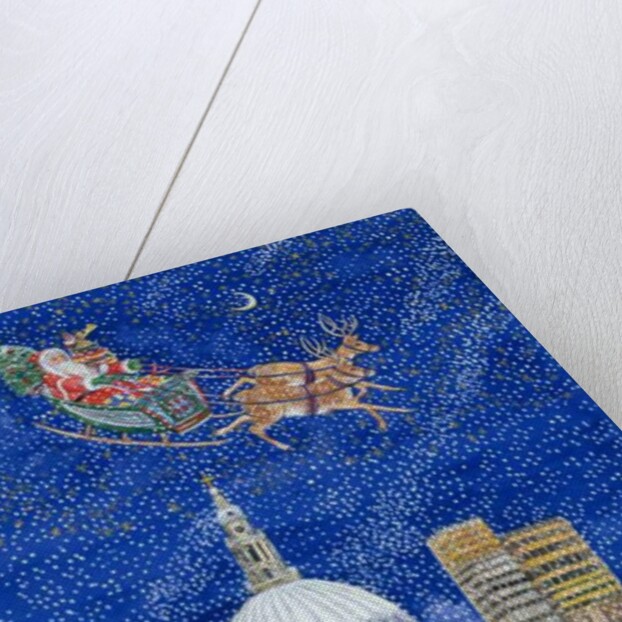Father Christmas Flying over London by Catherine Bradbury