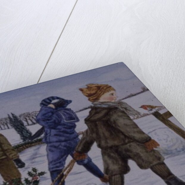 Children playing in the snow by Catherine Bradbury