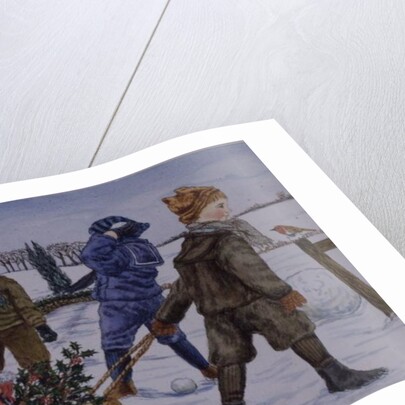 Children playing in the snow by Catherine Bradbury