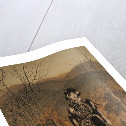 She went along, and went along, and went along dressed in catskin by Arthur Rackham