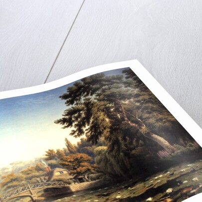 Nuneham Courtenay rustic bridge and cottage, near Abingdon by William Turner