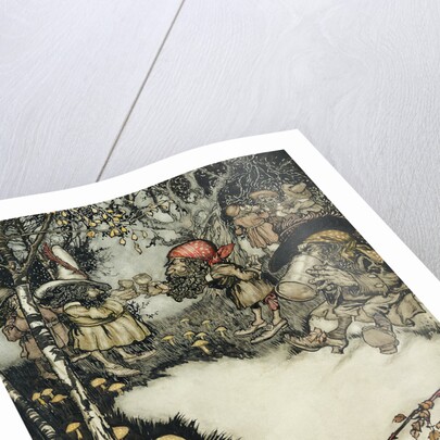 They quaffed their liquor in profound silence, 1905 by Arthur Rackham