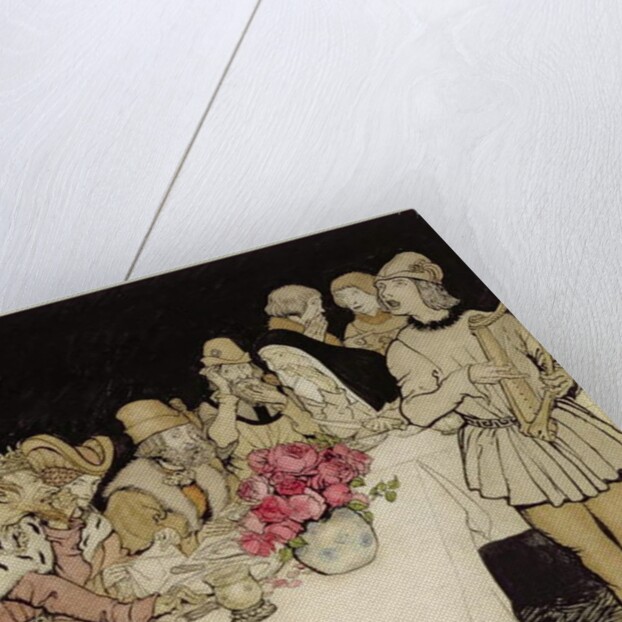 How at a great feast that King Mark made came Eliot the harper and sang the lay that Dinadan had made by Arthur Rackham