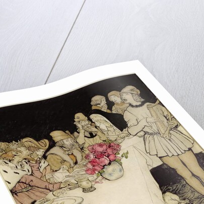 How at a great feast that King Mark made came Eliot the harper and sang the lay that Dinadan had made by Arthur Rackham