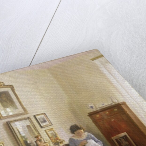 Interior with Lady Sewing, c.1910 by Carl Holsoe