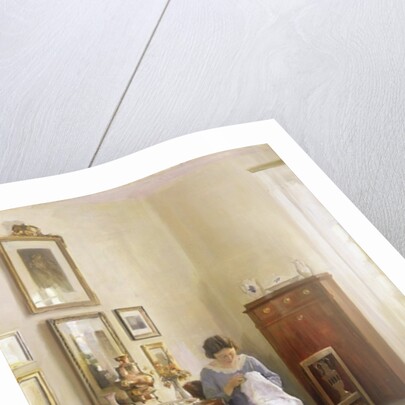 Interior with Lady Sewing, c.1910 by Carl Holsoe