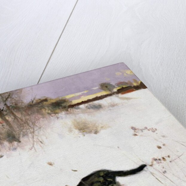Cat Stalking over Snow, 1884 by Bruno Andreas Liljefors