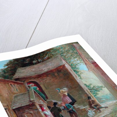 View of the Yard with Figures, Kilnhurst, Todmorden, c.1860 by Alfred Walter Bayes