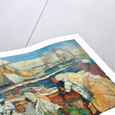 Alger La Blanche - Quay Scene, Algiers, 1912 by Leon Cauvy