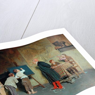 An Italian Village School, 1888 by Giuseppe Costantini