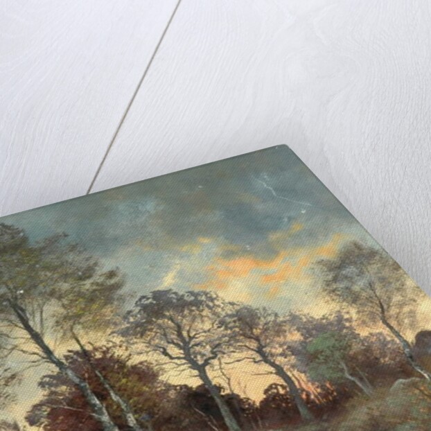 Figure Walking through a Woodland by Adrien Rousseau