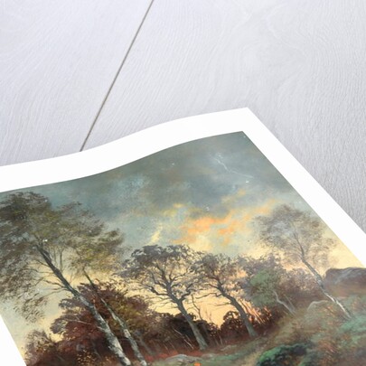 Figure Walking through a Woodland by Adrien Rousseau