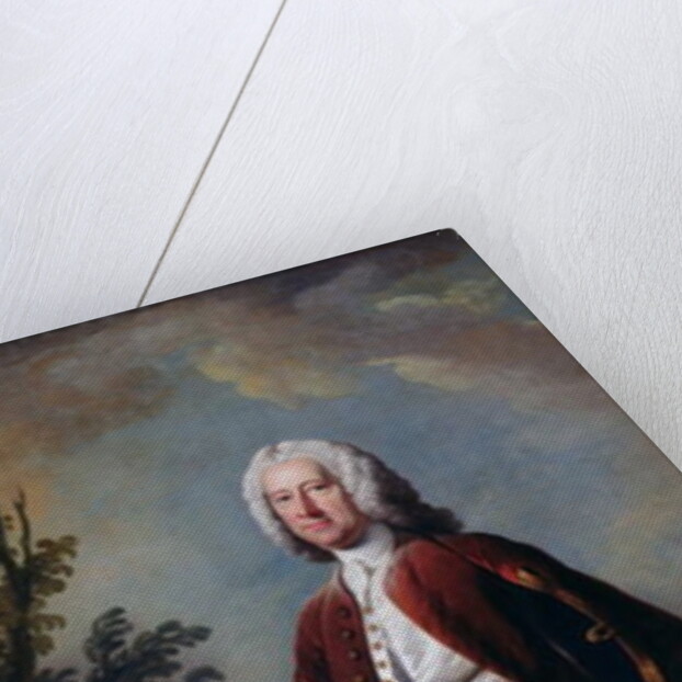 Portrait of Theodore Jacobsen, architect of the Foundling Hospital, shown holding a drawing of the West Front, c.1742 by Thomas Hudson