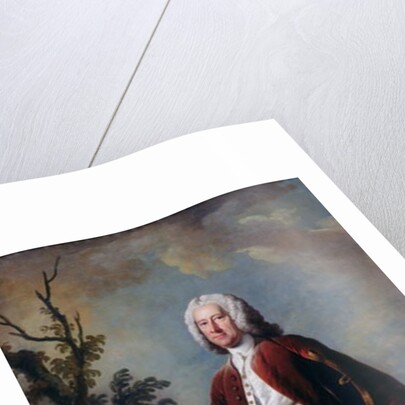 Portrait of Theodore Jacobsen, architect of the Foundling Hospital, shown holding a drawing of the West Front, c.1742 by Thomas Hudson