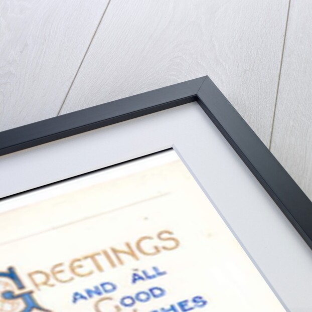 Original artwork for a Christmas card of a red car and holly, circa 1951 by (after) English School